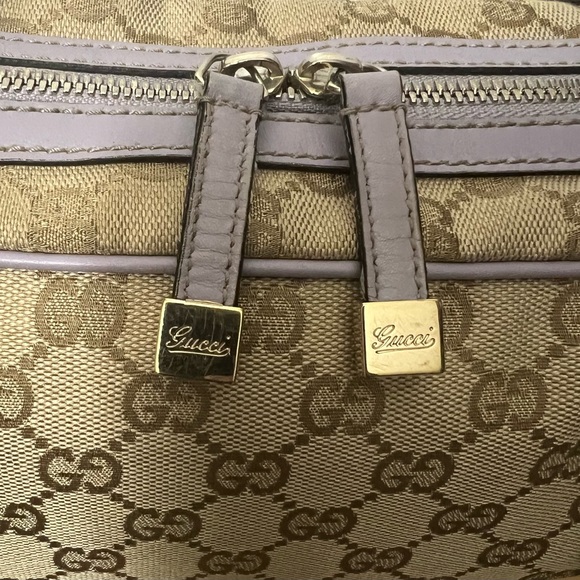 Gucci Canvas and Lilac Colored Leather Handbag - Picture 11 of 17